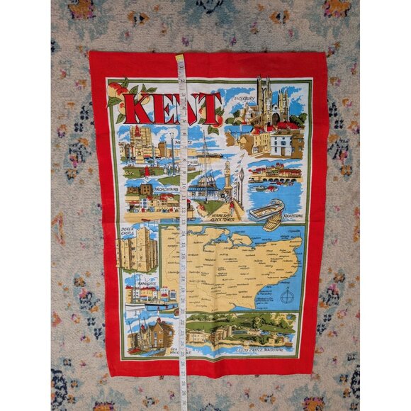 Vintage Linen Souvenir Tea Towel - Kent County - Picture 6 of 6